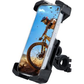حامل هاتف للدراجة من Dream Apparel، حامل هاتف للدراجات النارية مضاد للاهتزاز، حامل للهاتف الخلوي على مقود الدراجة للسكوتر الكهربائي eBike Mountain Bike، مناسب لهاتف iPhone Samsung 4.9-7.5" الذكي، أسود in Kuwait