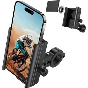 Airtag Bike Phone Mount, Hidden Bicycle Phone Mount Compatible with Apple Airtags, Anti-Theft Air tag GPS Tracker Motorcycle Handlebar Cell Phone Clamp, Scooter Phone Clip with Bluetooth Tracker