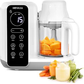 Baby Food Maker, Baby Food Processor with Automatic Cooking & Grinding, Food Steamer Puree Blender with Self-Cleaning Function, BPA Free (White)