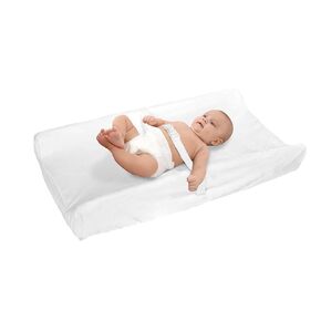 Badger Basket Waterproof Contoured Changing Table Pad for Babies with Removable Cover and Non-Skid Base - White