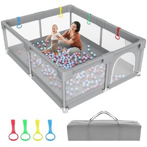79" ×71" Extra Large Baby Playpen, Big Playpen for Babies and Toddlers, Gap-Free, Climb-Proof Play Yard for Baby, Spacious Baby Play Pen with Zippered Door and Storage Bag