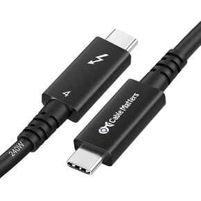 Cable Matters [Intel Certified] 40Gbps Active Thunderbolt 4 Cable 6.6 ft with 240W Charging and 8K Video - Fully Compatible with USB C/USB-C, USB 4 / USB4, and Thunderbolt 3