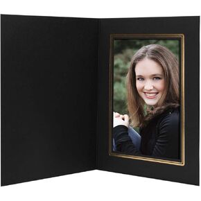 4x6 Black and Gold Cardboard Photo Folders - 100 Pack