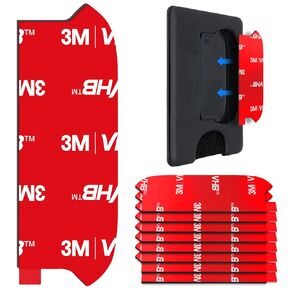 8Pcs Sticky Adhesive Replacement for Socket Wallet+ Back, 3M VHB Strong Sticker Pad for Pops Wallet Card Holder Base, Phone Wallet Plus Removable Double Sided Strip Tape for iPhone 16 15 Pro Max Case