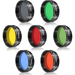 Alstar Filter Set of 1.25-Inch Seven Telescope Filters - Incredible Value to Have Most commonly Used Color plantary Eyepiece Filters