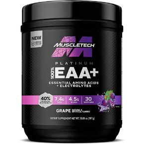MuscleTech | Platinum 100% EAA+| Essential Amino Acids| Muscle Strength Builder for Men & Women | Workout Supplement | Fruit Punch | 13.8 oz | 30 Servings