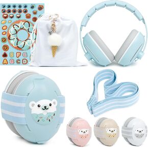 2-in-1 Baby Ear Muffs Noise Protection, Baby Noise Cancelling Headphones, Infant Ear Protection for Airplane