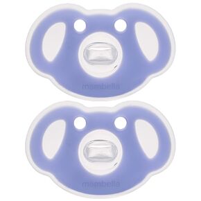 Mobella Koala Pacifiers 0-3 Months, Silicone Baby Pacifier for Breastfed Babies, Soft Nipple Newborn Soother, BPA-Free Binkies, Orthodontic, Symmetrical and Curves Shield Design, Day n Night Time Set