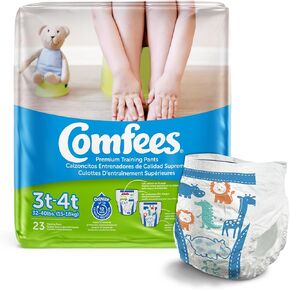Attends Comfees Toddler Toddler Training Pants Size 3T to 4T 32 to 40 lbs. CMF-B3, 23 Ct