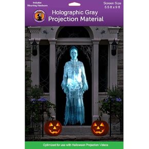 (5.5 ft x 9 ft) Holographic Rear Projection Screen with Mounting Hardware for Projecting Halloween Videos