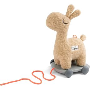Done by Deer Pull Along Elphee Blue - Soft and Cuddly Elephant Toy with Detachable Magnetic Feet and Wagon - Perfect for Encouraging First Steps and Mobility Development