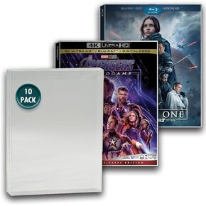 MALKO 10 Pack Blu-Ray SLIPCOVER Protector Case Compatible with: 4K UHD & Blu Ray Slips