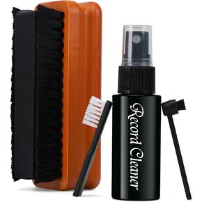 4in1 Vinyl Record Cleaner Kit, Vinyl Records Cleaning Kit for Records Albums, Includes 2in1 Velvet & Microfiber Brush, Cleaning Liquid, Duster & Turntable Stylus Brush