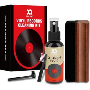 Vinyl Record Cleaner Kit - 6-in-1 Vinyl Records Cleaning Kit Includes Soft Velvet Record Brush, Cleaning Liquid, Stylus Brush, Cleaning Brush, Cleaning Cloth and Storage Bag
