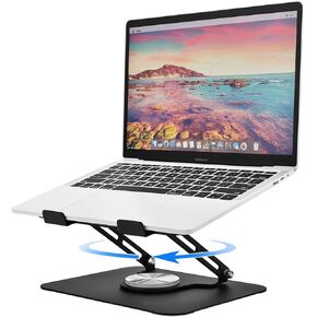 Laptop Stand for Desk, Adjustable Computer Stand with 360° Rotating Base, Laptop Riser Compatible with MacBook Air/Pro, Dell, HP, Lenovo and All 10-17'' Laptops