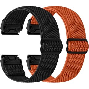 22mm Watch Bands for Garmin Fenix 7/7 Pro/6/6 Pro/5/5 Plus Band, Quickfit Adjustable Elastic Nylon Replacement Strap Wristbands for Garmin Quatix 6/5/Forerunner 945/935/Approach S62/S60