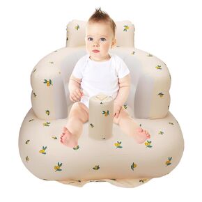Inflatable Baby Seat for Babies 3 Months & Up,Baby Support Seat Summer Toddler Chair for Sitting Up,Baby Shower Chair Floor Seater with Built in Air Pump (Tiger)