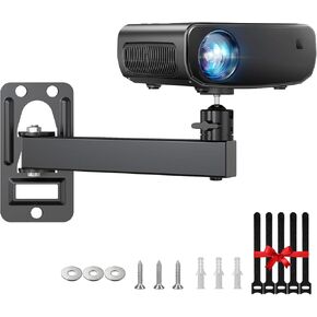 Mini Ceiling Wall Projector Mount Stand- Adjustable Tilt&Swivel Hanging Projector Holder Wall Mount Hanger Rack Stand for Mini Projector with Cable Ties