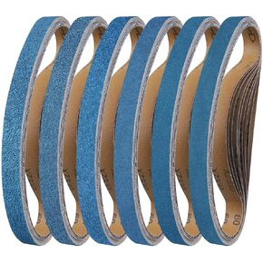 4" x 24" inch Zirconia Sanding Belts for Metal, 10-Piece Set, 1 Each 40/60 grit, 2 Each 80/120/240/400 grit, for Pneumatic Belt Sanders, Metal Finishing, Rust Removal, Woodworking