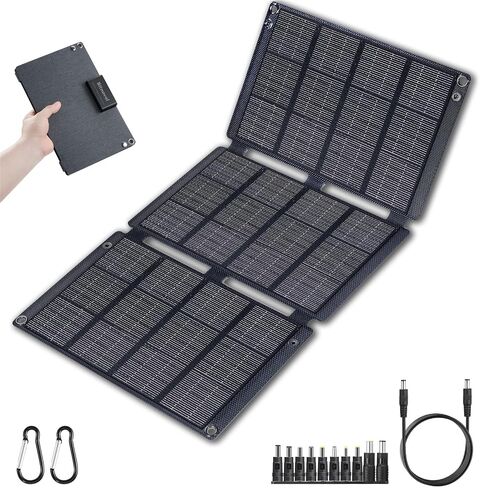 30W Portable Solar Panel Chargers for Camping - Foldable Solar Charger 19V Waterproof High Efficiency Solar Panels Kit,DC for Portable Power Station,QC3.0 USB-A USB-C Output for Cell Phone Backpacking in Saudi Arabia