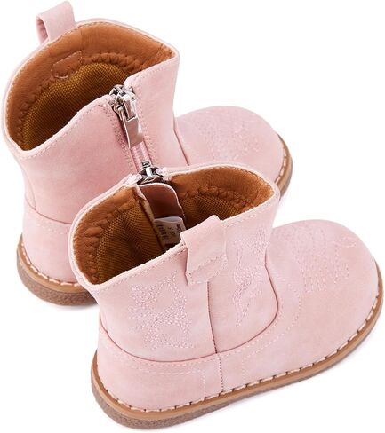 أحذية BMCiTYBM Baby Cowboy Cowgirl أحذية للرضع أحذية غربية للأطفال الصغار والأولاد والبنات بمقدمة مستديرة لركوب الخيل أحذية منتصف الساق لجميع الفصول لعمر 6 9 12 18 24 شهرًا in Kuwait