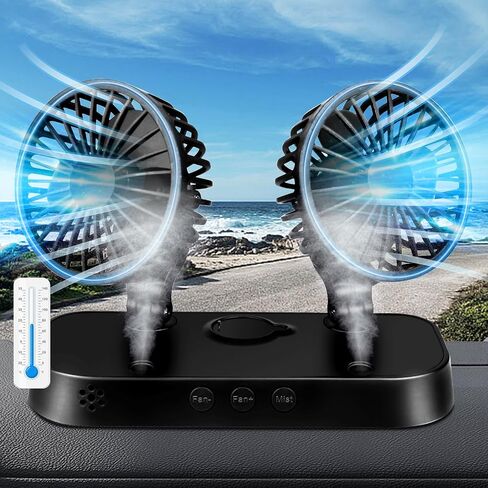 Car Fan 12V Portable Car Cooling Fans That Blow Cold, Cigarette Lighter Plug Spray Fan for Vehicles, RVs, and SUVs in Saudi Arabia
