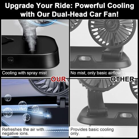 Car Fan 12V Portable Car Cooling Fans That Blow Cold, Cigarette Lighter Plug Spray Fan for Vehicles, RVs, and SUVs in Saudi Arabia
