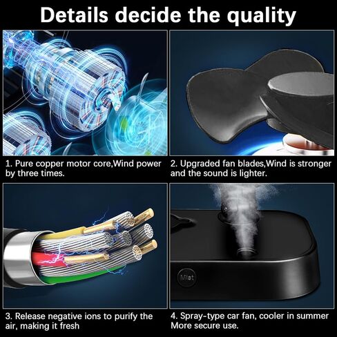 Car Fan 12V Portable Car Cooling Fans That Blow Cold, Cigarette Lighter Plug Spray Fan for Vehicles, RVs, and SUVs in Saudi Arabia