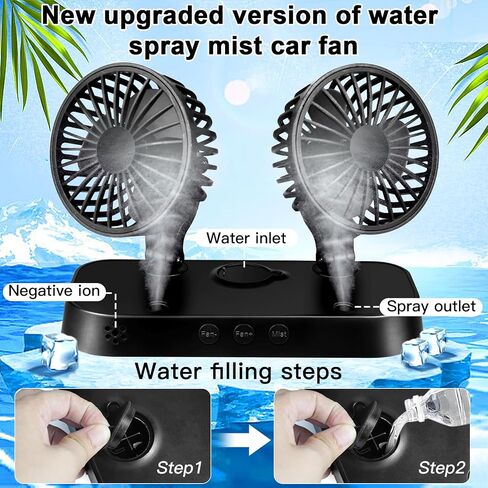 Car Fan 12V Portable Car Cooling Fans That Blow Cold, Cigarette Lighter Plug Spray Fan for Vehicles, RVs, and SUVs in Saudi Arabia