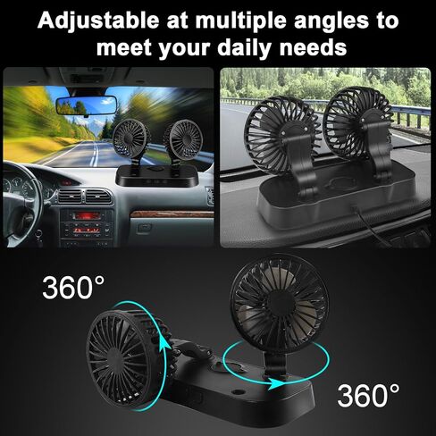 Car Fan 12V Portable Car Cooling Fans That Blow Cold, Cigarette Lighter Plug Spray Fan for Vehicles, RVs, and SUVs in Saudi Arabia