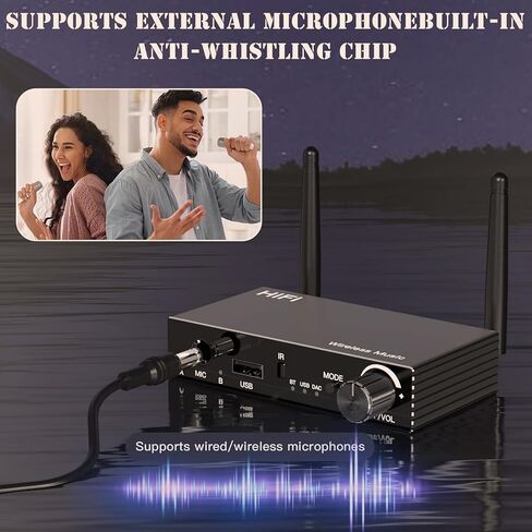 Bluetooth 5.3 Receiver, TV Bluetooth Transmitter, Wireless Audio Adapter for Home Stereo/Headset/Speaker/Home Theater/Mobile Phone/TV/PC/car, Microphone Support, coaxial USB RCA AUX 3.5 mm in Saudi Arabia