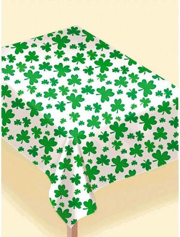 Amscan Shamrocks Flannel‑Backed Vinyl Table Cover, 52" x 90", Multi Color in Saudi Arabia