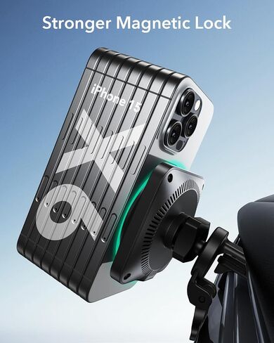 ESR for Qi2 15W MagSafe Car Mount Charger with CryoBoost, Phone Cooling Qi2-Certified MagSafe Car Charger, Air Vent/Dashboard Magnetic Wireless Car Charger for iPhone 16/15/14/13/12, Fast Charger in Saudi Arabia