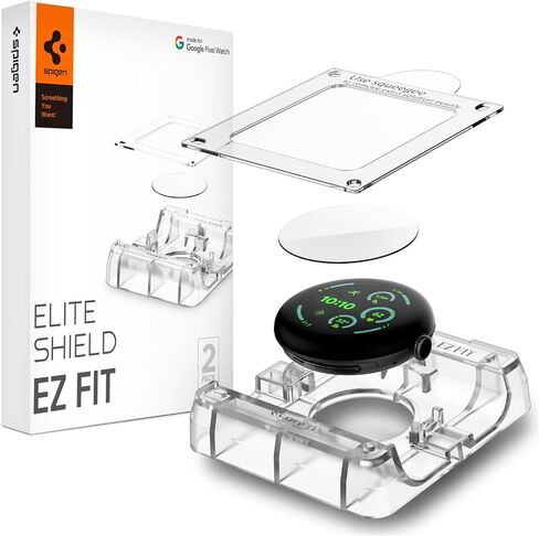 واقي شاشة Spigen EliteShield EZ Fit مصمم لساعة Pixel 3 (45 ملم) - عبوتان in Saudi Arabia