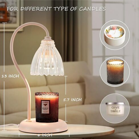Black Glass Candle Warmer Lamp with 2 Bulbs, Electric Jar Candles Light Melter, Wax Warmers Vintage Lamps Burner, Flameless Lamparas para Velas Aromaticas,Housing Warming Gifts, Housing Home Decor in Saudi Arabia
