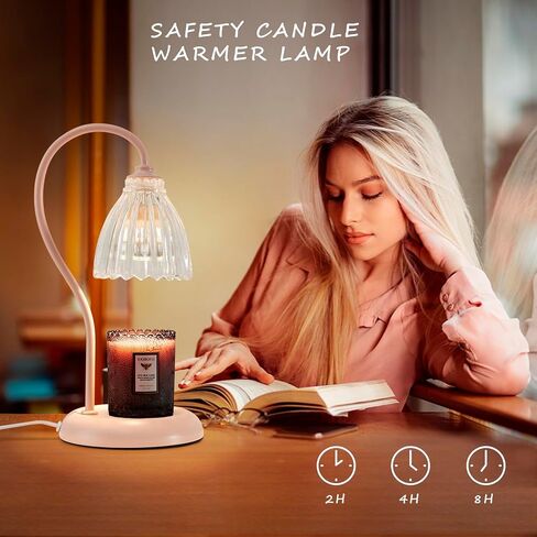 Black Glass Candle Warmer Lamp with 2 Bulbs, Electric Jar Candles Light Melter, Wax Warmers Vintage Lamps Burner, Flameless Lamparas para Velas Aromaticas,Housing Warming Gifts, Housing Home Decor in Saudi Arabia