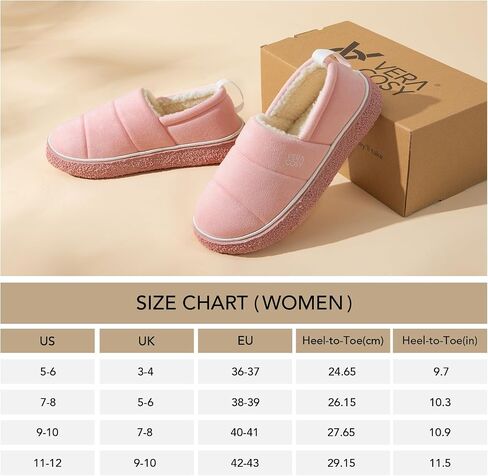 VeraCosy Women's Quilted Closed-back Slippers Technical Fabrics Warm Soft Comfy Non-slip Memory Foam Indoor House Shoes in Saudi Arabia