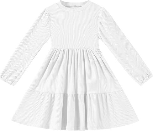 Toddler Baby Girl Dresses Little Girl Long Sleeve Dress for Girls Fall Causal Dress Ruffle Toddler Sweater Dress in Saudi Arabia