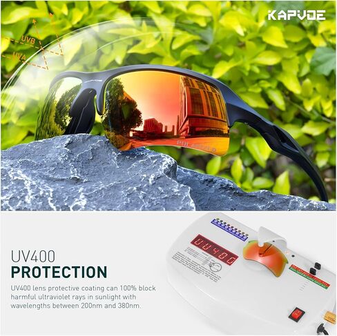 نظارات KAPVOE لركوب الدراجات نظارات شمسية رياضية مستقطبة للرجال والنساء البيسبول والجري والدراجات الجبلية والجولف والقيادة الجبلية in Kuwait