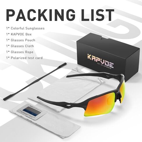 نظارات KAPVOE لركوب الدراجات نظارات شمسية رياضية مستقطبة للرجال والنساء البيسبول والجري والدراجات الجبلية والجولف والقيادة الجبلية in Kuwait