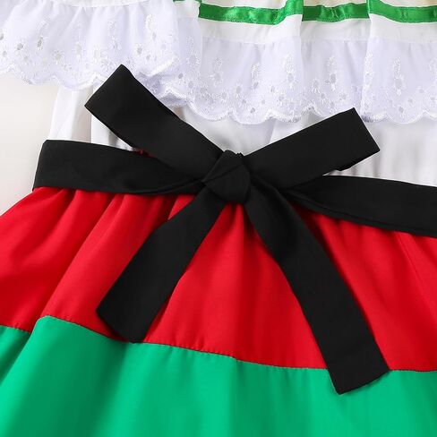 فستان مكسيكي للفتيات الصغيرات الصغار فستان سينكو دي مايو فستان تقليدي مكسيكي in Saudi Arabia