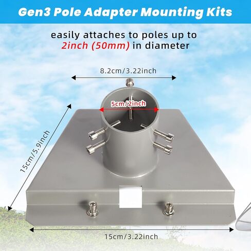 محول أنابيب Starlink Gen 3، للطبق القياسي Starlink Gen 3، حامل لـ Starlink، Starlink V3 Mount Plate السقف Mount Starlink Gen 3 Mount Kit Gen3/V3 Starlink Standard Dish Mount Plate in Kuwait