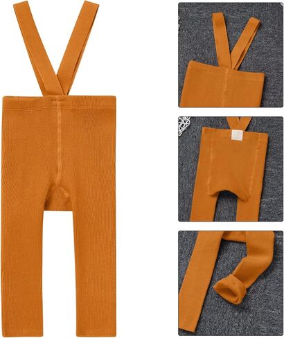 IBTOM CASTLE Infant Baby Girl Boy Ribbed Leggings Suspender Pants High Waist Fall Overalls Knit Tight Pantyhose Warm Stocking in Saudi Arabia