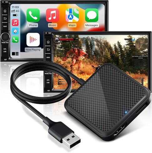 Car TV Mate Pro, 2-in-1 Car TV Mate with Wireless CarPlay, HDMI Converter for Fire TV Stick/Game Machine, CarPlay Wireless Adapter for OEM Wired CarPlay Cars, HDMI Input, Online Update, Plug & Play in Saudi Arabia