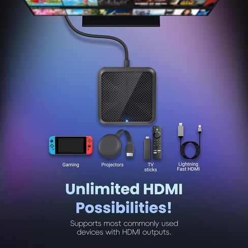 Car TV Mate Pro, 2-in-1 Car TV Mate with Wireless CarPlay, HDMI Converter for Fire TV Stick/Game Machine, CarPlay Wireless Adapter for OEM Wired CarPlay Cars, HDMI Input, Online Update, Plug & Play in Saudi Arabia
