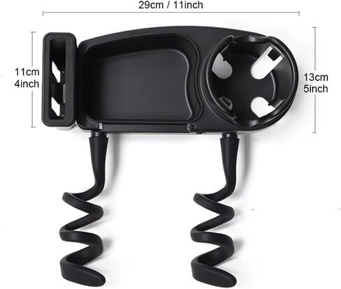 3 in 1 Stroller Cup Holder with Phone Holder and Snack Tray,Silicone Flexible Arms Firmly Grip Stroller Bar,Universal Stroller Snack Tray,Snacking On The Go in Saudi Arabia