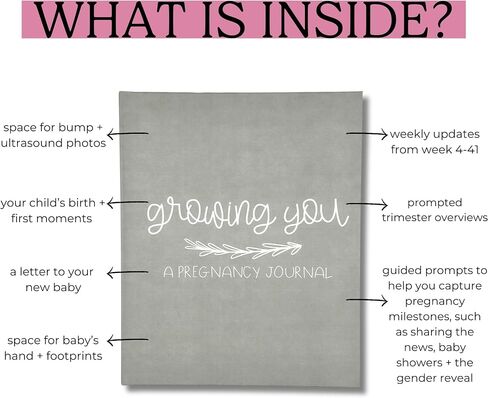 Pregnancy Journal Memory Book for Expecting Moms (Grey) by This Little Love Co in Saudi Arabia