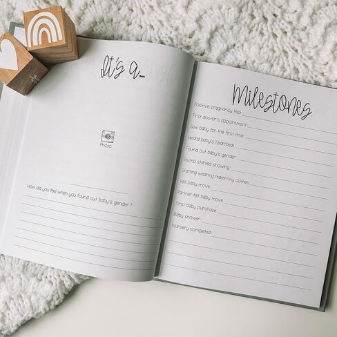 Pregnancy Journal Memory Book for Expecting Moms (Grey) by This Little Love Co in Saudi Arabia