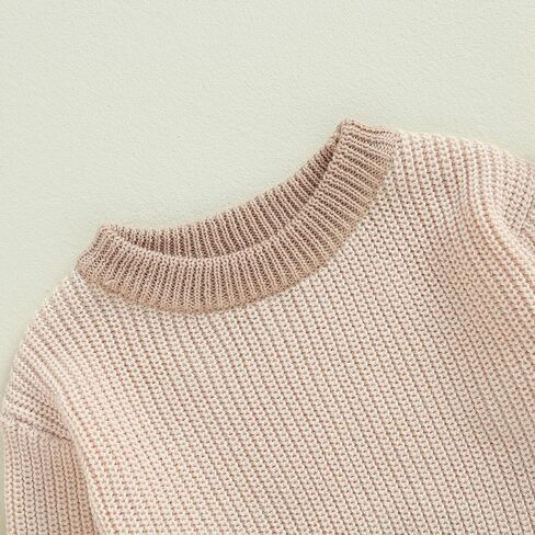 الوليد الرضع طفلة الصبي متماسكة سترة Crewneck البلوز طويلة الأكمام مكتنزة سترة طفل الخريف الشتاء الملابس in Kuwait