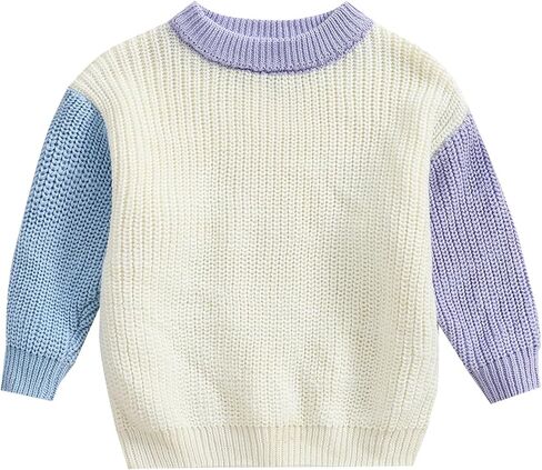 Newborn Infant Baby Girl Boy Knit Sweater Crewneck Pullover Long Sleeve Chunky Sweater Toddler Fall Winter Clothes in Kuwait